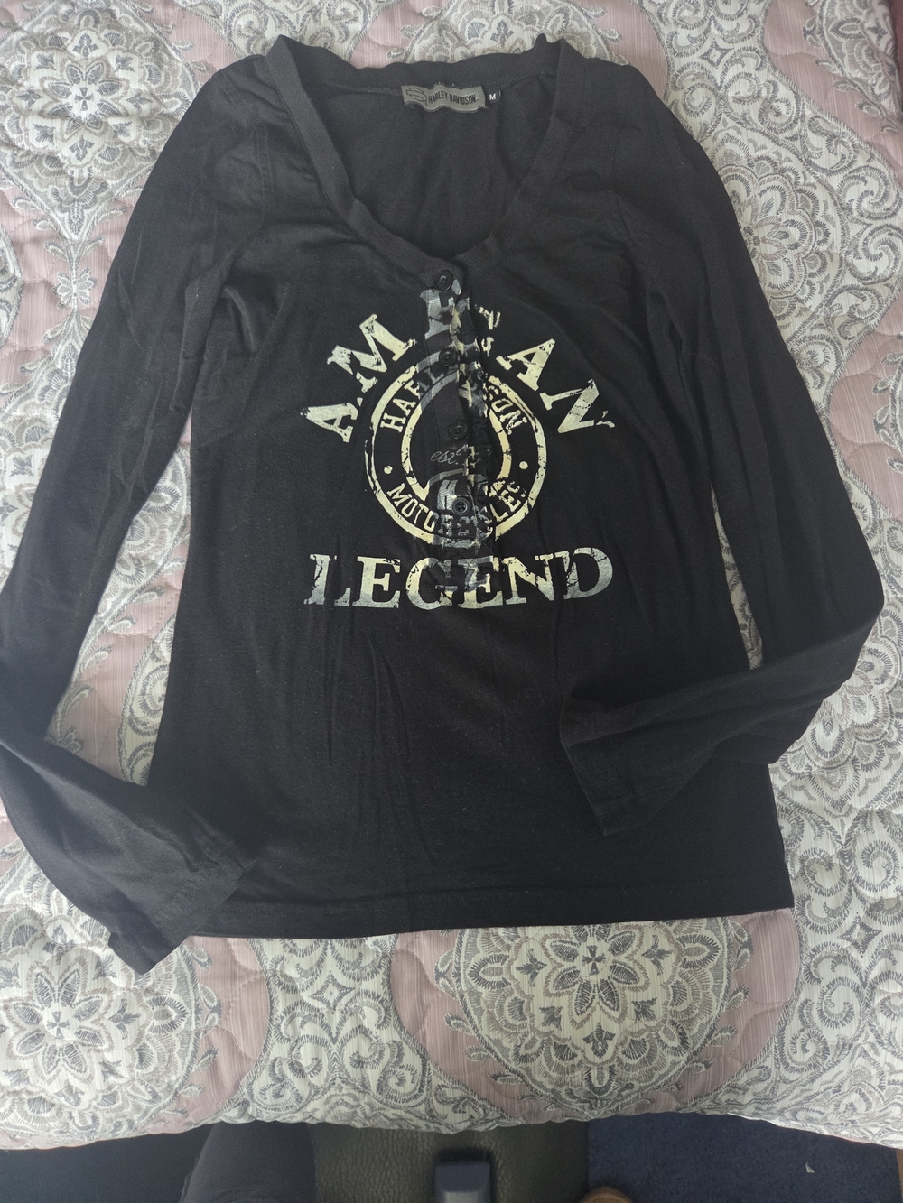 Harley-Davidson Black Long Sleeve "I Am An Legend" Graphic Tee
